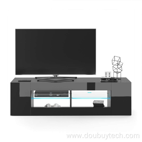 Glass Shelf High Gloss LED TV Stand